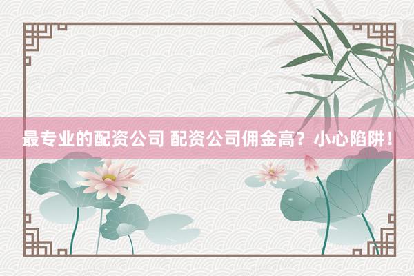 最专业的配资公司 配资公司佣金高？小心陷阱！